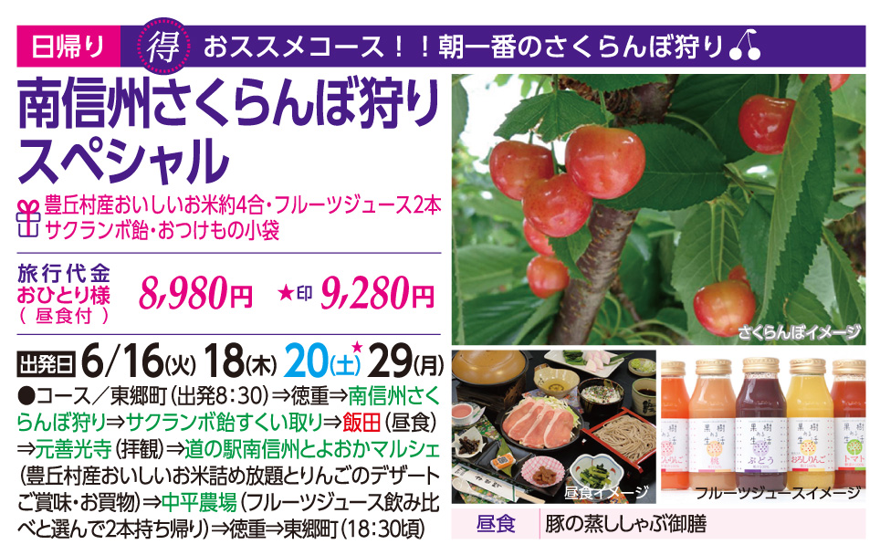 南信州さくらんぼ狩りスペシャル🎁