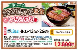 🚌三河一色うなぎ特丼の昼食といちご狩り🚌