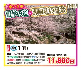 🚌春の京都🌸哲学の道＆御殿荘の昼食🚌