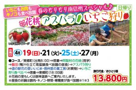 🚌花桃アスパラ🍓いちご狩り🚌